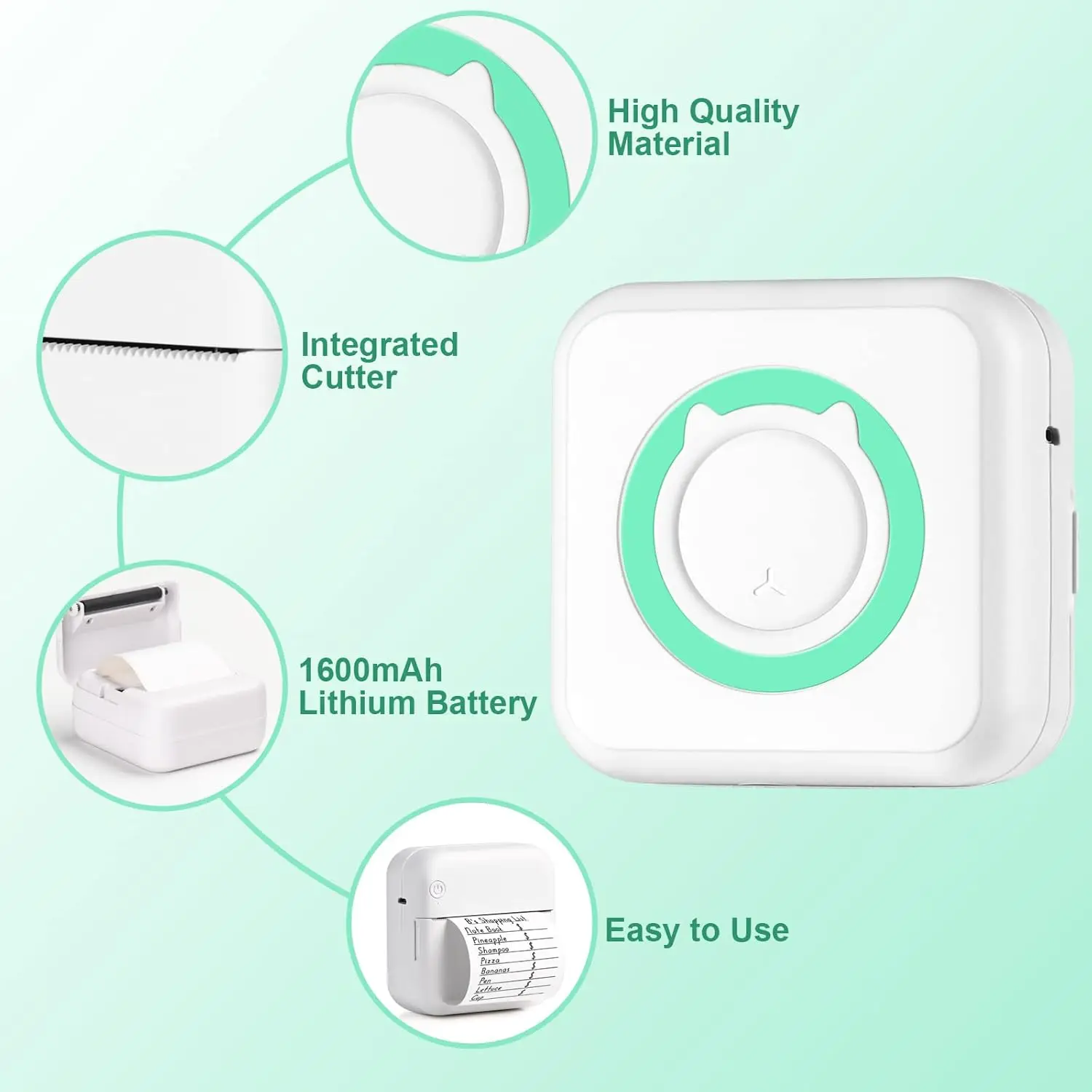 Kieszonkowa drukarka termiczna Bluetooth z 1 rolką 🖨️