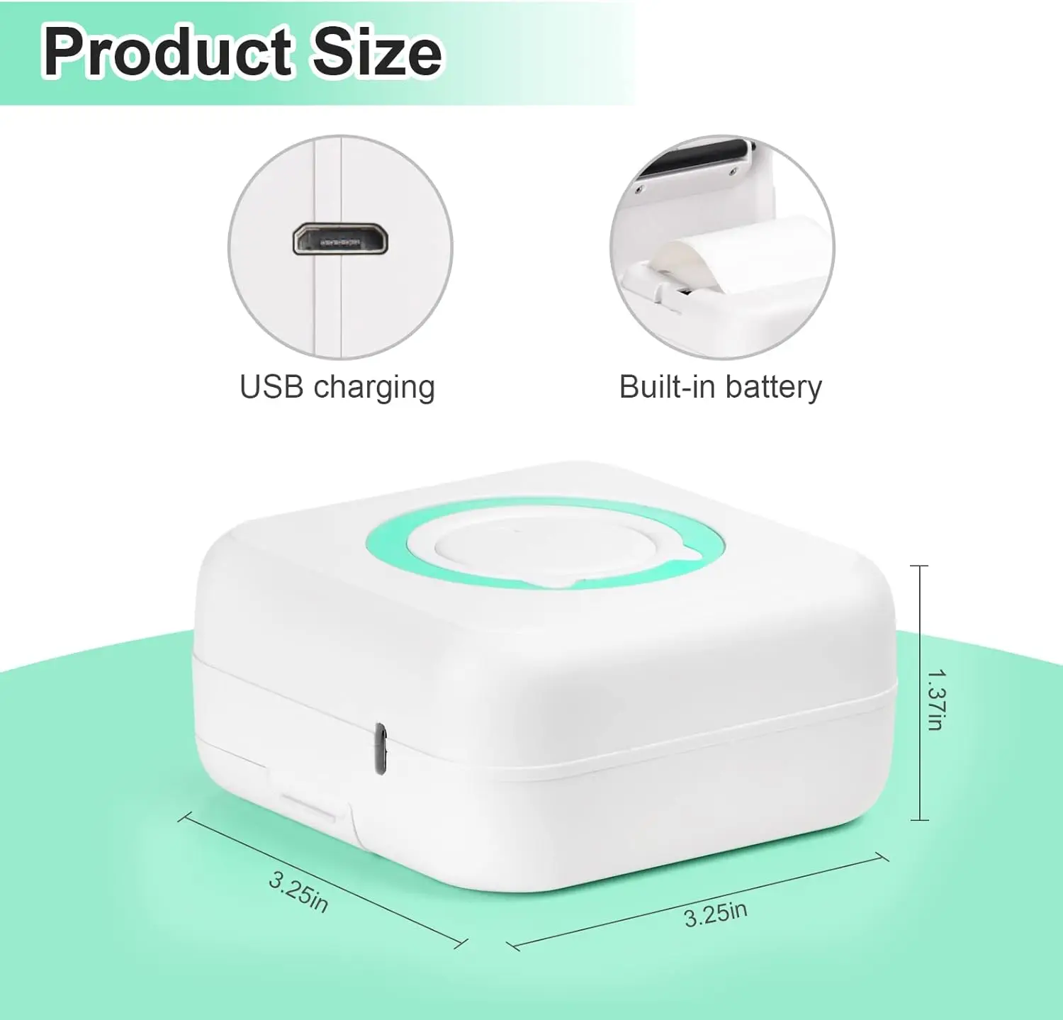 Kieszonkowa drukarka termiczna Bluetooth z 1 rolką 🖨️