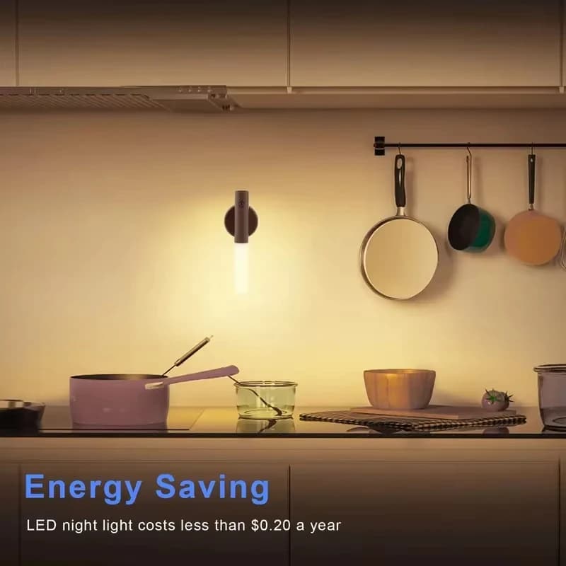 Drewniany magnetyczny kinkiet ładowany z czujnikiem ruchu 🌙